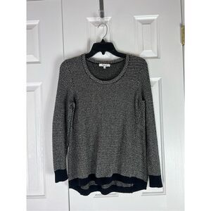 Madewell Womens Riverside Pullover Dot Weave Black and White Sweater Size Small